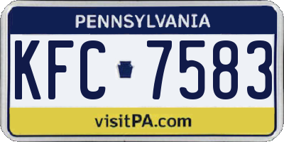 PA license plate KFC7583