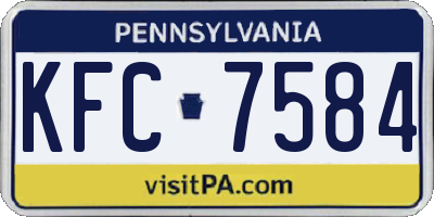 PA license plate KFC7584