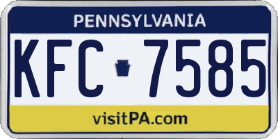 PA license plate KFC7585