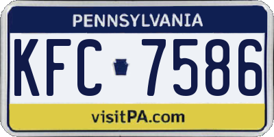 PA license plate KFC7586