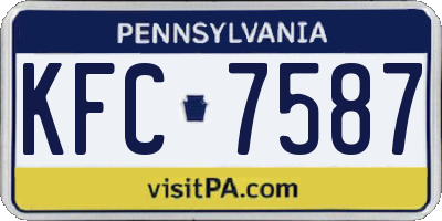 PA license plate KFC7587