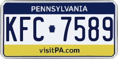 PA license plate KFC7589