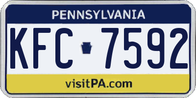 PA license plate KFC7592