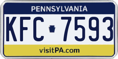 PA license plate KFC7593
