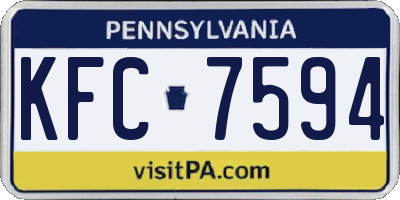 PA license plate KFC7594