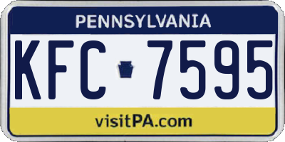 PA license plate KFC7595