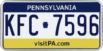 PA license plate KFC7596