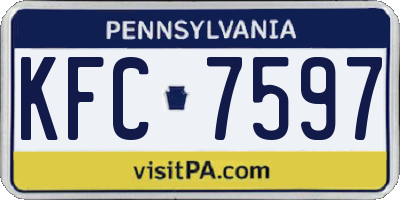 PA license plate KFC7597