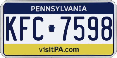 PA license plate KFC7598