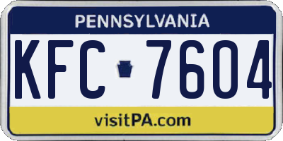 PA license plate KFC7604