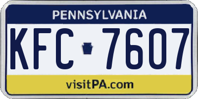 PA license plate KFC7607