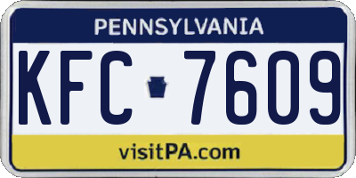 PA license plate KFC7609