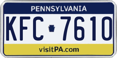 PA license plate KFC7610