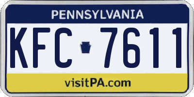 PA license plate KFC7611