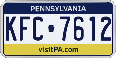 PA license plate KFC7612