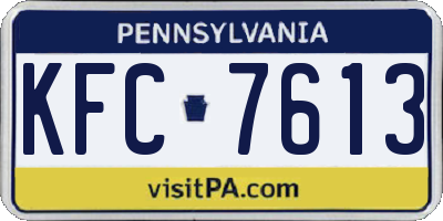 PA license plate KFC7613
