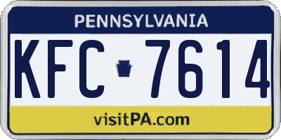 PA license plate KFC7614