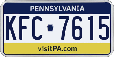 PA license plate KFC7615
