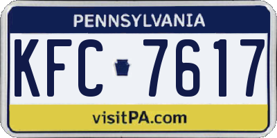 PA license plate KFC7617