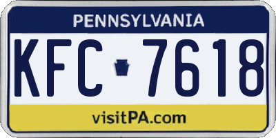 PA license plate KFC7618