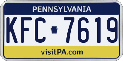 PA license plate KFC7619
