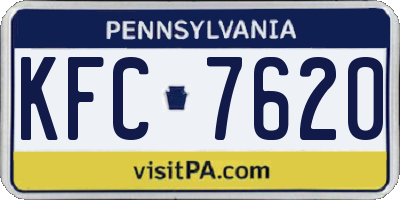 PA license plate KFC7620