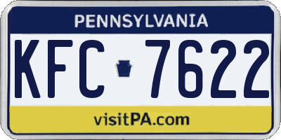PA license plate KFC7622