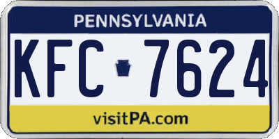 PA license plate KFC7624