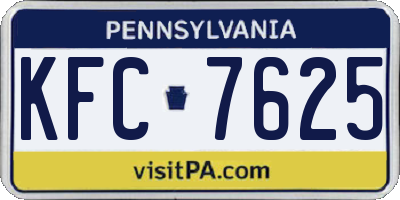 PA license plate KFC7625