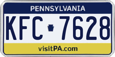 PA license plate KFC7628