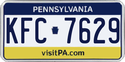 PA license plate KFC7629
