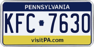 PA license plate KFC7630