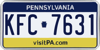 PA license plate KFC7631