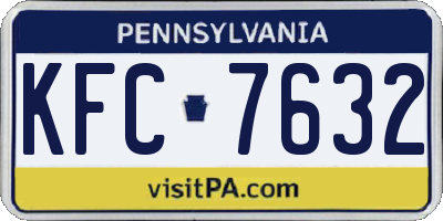 PA license plate KFC7632