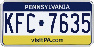 PA license plate KFC7635
