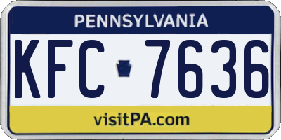 PA license plate KFC7636