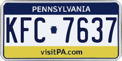 PA license plate KFC7637