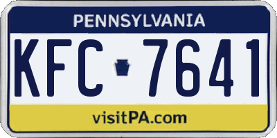 PA license plate KFC7641