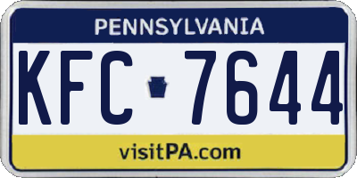 PA license plate KFC7644