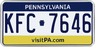 PA license plate KFC7646