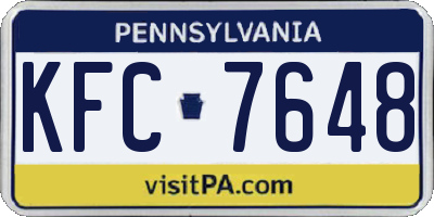 PA license plate KFC7648