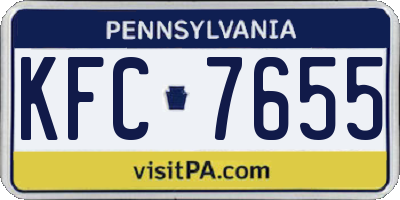 PA license plate KFC7655
