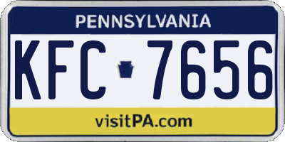 PA license plate KFC7656