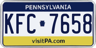 PA license plate KFC7658