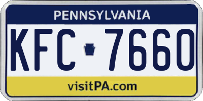 PA license plate KFC7660