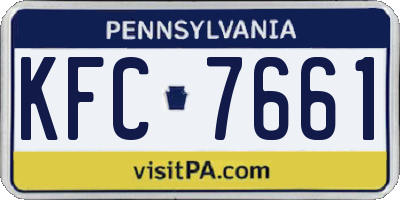 PA license plate KFC7661