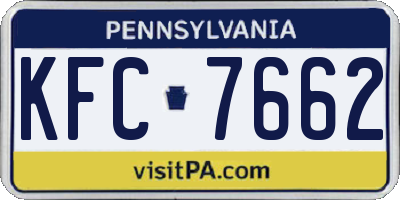 PA license plate KFC7662
