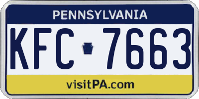 PA license plate KFC7663