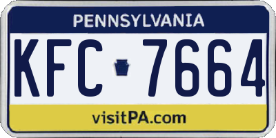PA license plate KFC7664