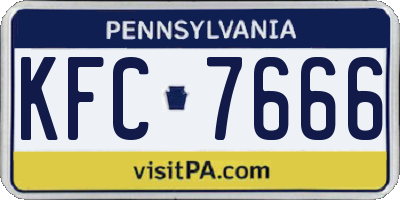 PA license plate KFC7666